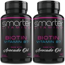 (2 ambalaj) Biotină mai inteligentă 5000mcg în ulei de avocado, vitamina B7, non-GMO, 90 Mini Softgels lichid, fără soia