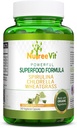 NutreeVit Pure 100% Spirulina organică + Chlorella + Wheatgrass - Superfood puternic - Capsule vegetale 