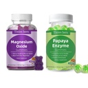 Tinies Bers Papaya Enzyme Gumies și Gumies oxid de magneziu, Digestive Health pentru adulți și copii, Vegan, Sugar Free, Non-GMO, Pectină