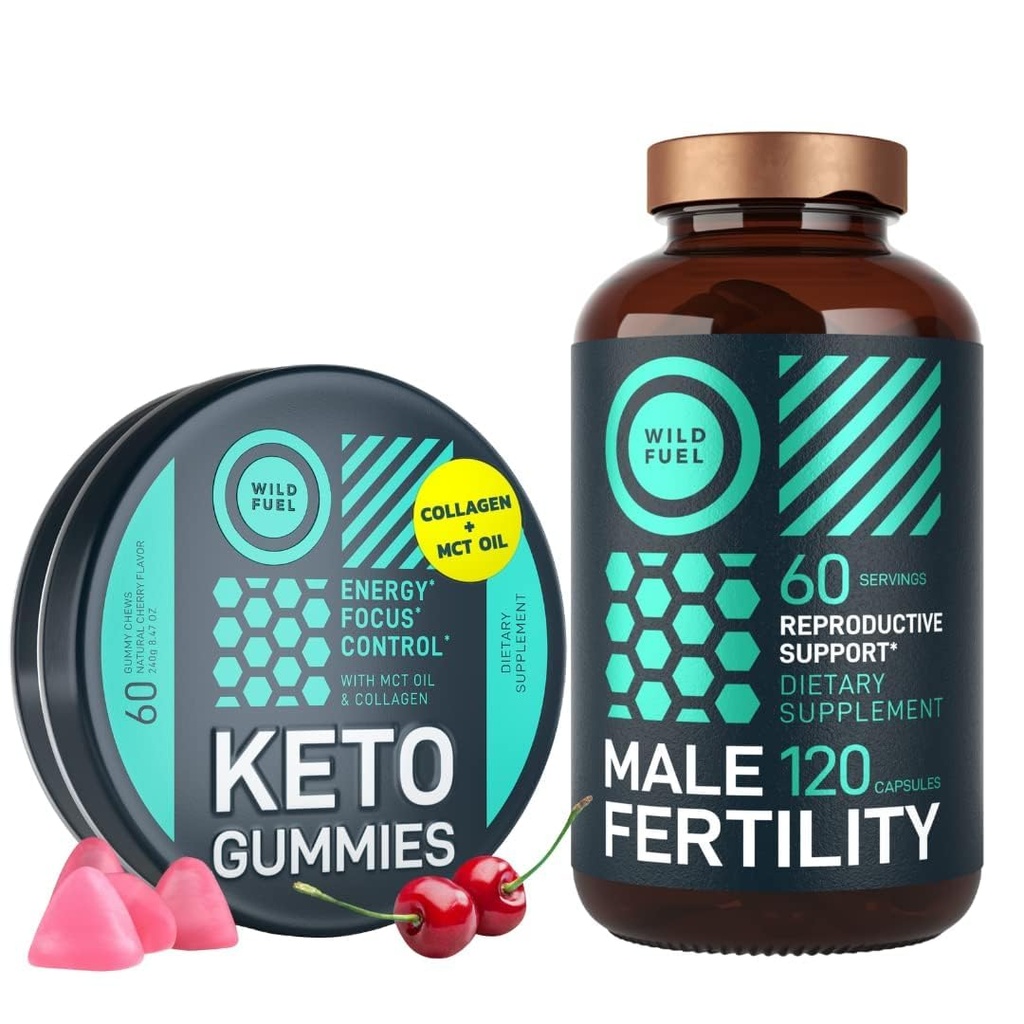 Suplimentul de fertilitate masculină și Keto Gummies Sănătate și energie Bundle