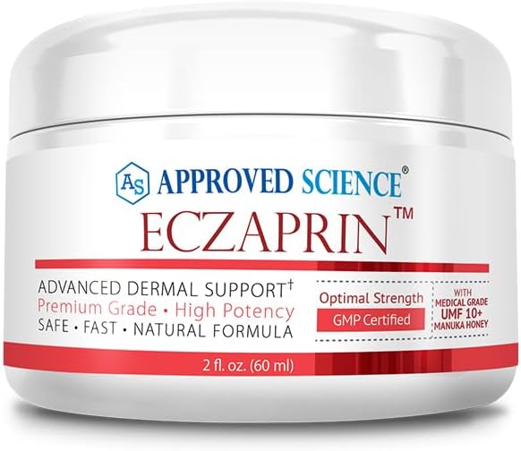 Stiinta aprobata Eczaprin Balm - 30% Manuka Honey (UMF 10+), 5% Oatmeal coloidal - Formula delicata pentru uscat, mancarime - pentru toate tipurile de piele - Paraben-Free, non-GMO, Soy-Free, Wheat-Free - 2 fl. Oz.