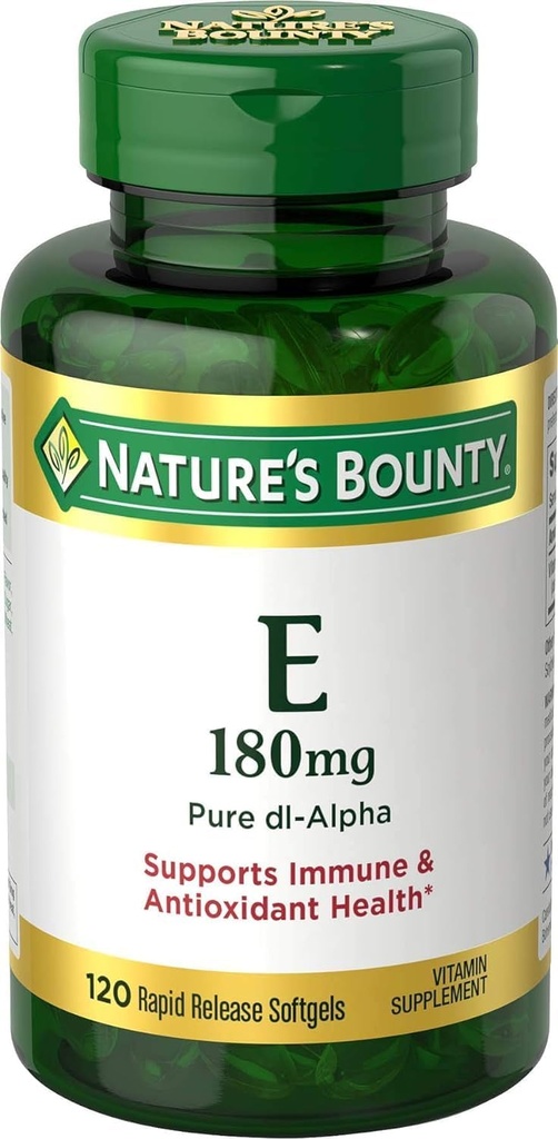 Vitamina Bounty E 400 UI Softgels Pure DL-Alpha 120 Geluri Soft (Pachet de 2)