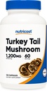 Nutricost Turcia Tail capsule ciuperci 1200mg, 60 serviri (120 capsule) - gluten gratuit, non-GMO, și Vegetarian prietenos