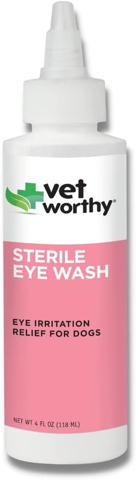 Vet Wortyy ochi de spălare pentru câini - soluţie blând ochi de curăţare pentru câini pentru a preveni Tear Staina si Iritatie ochi - Dog ochi curatator pentru Tear Staină, Murdărie, şi Eye Descarcare - 4 oz