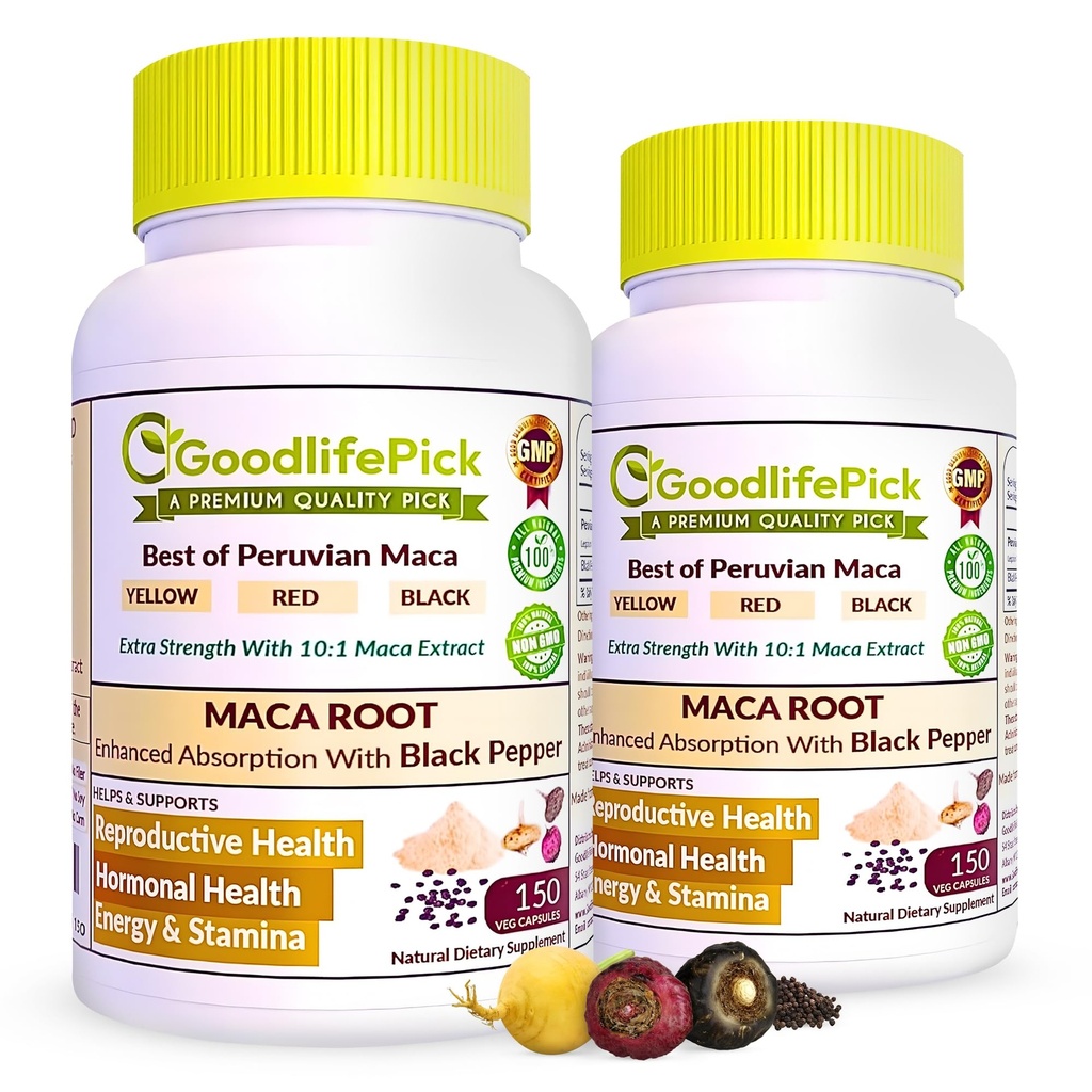 Capsule peruvian Maca root cu Pepper negru 150 ct. Premium galben Maca roşu Maca & negru roşu Maca puternic 10:1 Toate tipurile Maca Extract toate naturale non-GMO Vegan NO Rice pulbere nu Stearate NO Silicon
