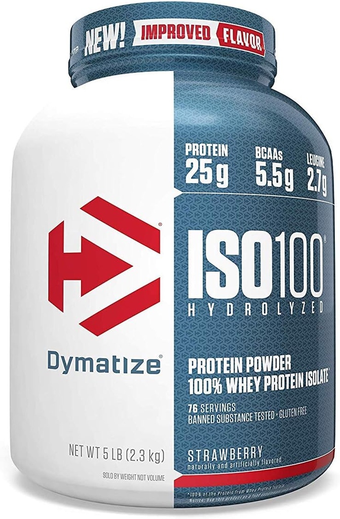 Dymatize ISO100 Hidrolyzed 100% Whey Proteine Izolate Strawberry -- 5 lbs