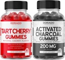 Tart Cherry (90 Gummies) Nivel de acid uric Suport puternic antioxidant cu semințe de telina și Charcoal activat (60 Gummies) Detoxifiere sanatoasa & Cleanse - Formulat din nuci de cocos organice Shells - Statele Unite ale Americii Made