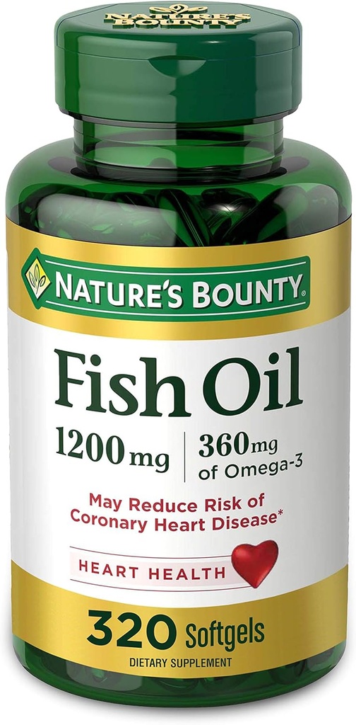 Nature's Bounty Fish Oil Softgels 1200 mg, 320 Conte