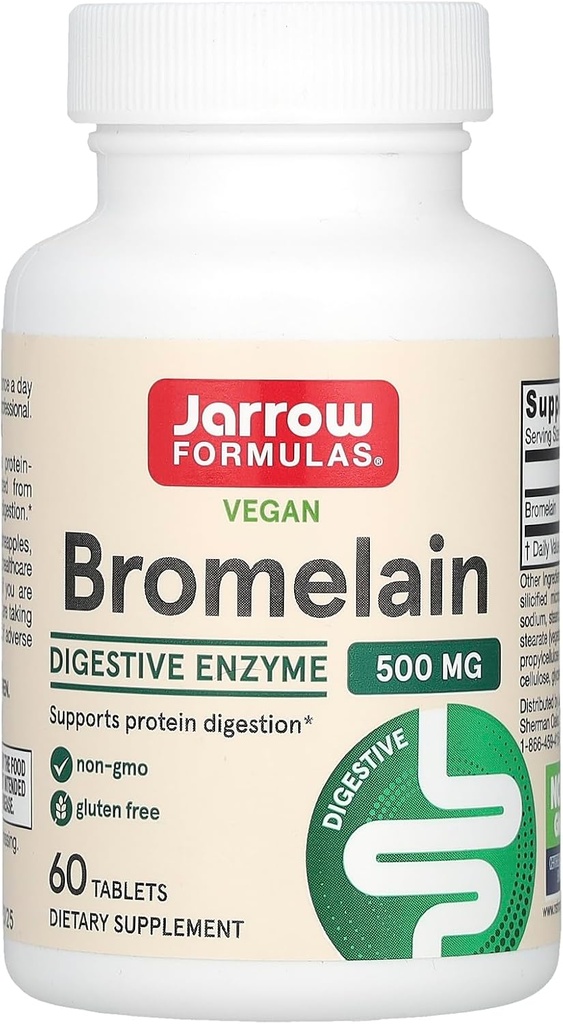 Jarrow Formulas® Bromelain comprimate, 500 mg supliment alimentar pentru digestia de proteine, 60 comprimate, 60 zile de aprovizionare