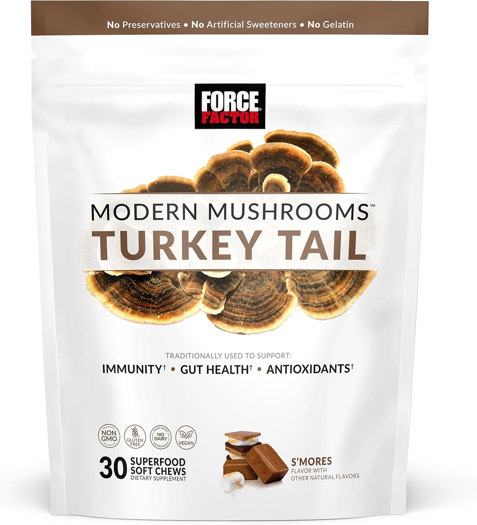 Force FACTOR Modern Ciuperci Soft Chews, Turcia Tail Mushroom Supliment pentru a sprijini Imunitatea, Digestive Health, şi Vitality, Antioxidanti Supliment, Delicious S