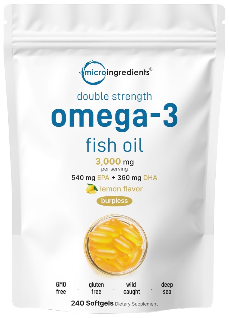 Micro Ingrediente Omega 3 Suplimente ulei de pește 3.000 mg per servire, 240 Softgels 