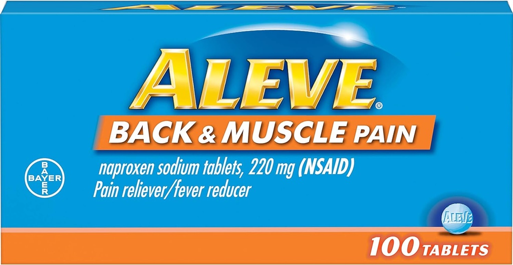 Aleve pastile de spate și dureri musculare, acţionând rapid toată ziua de ajutor țintă pentru dureri de cap, musculare și de spate, naproxen capsule de sodiu, 220 mg, 100 Conte