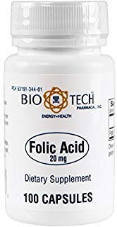 BioTech Pharmacal - Acid folic (20mg) - 100 Număr (FFP)