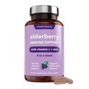 Vitamina Bounty Elderberry capsule de elderberry organice pentru adulți - Vitamina C și Zinc Supliment, & Echinacea, Sistem imunitar de sprijin, Advanced 5-in-1 Blend, Non-GMO - 60 capsule