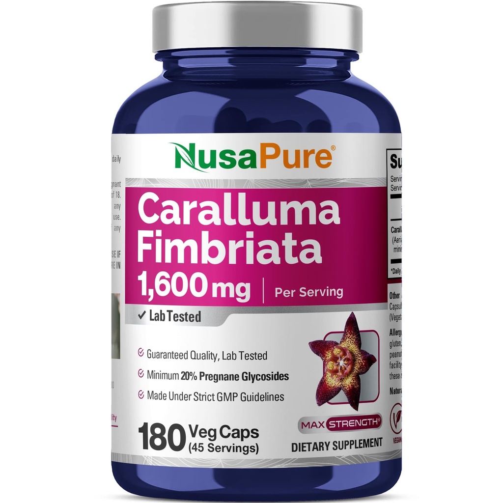 NusaPure Caralluma Fimbriata 1600mg - 180 Capsule vegetale (non-GMO, Vegan)