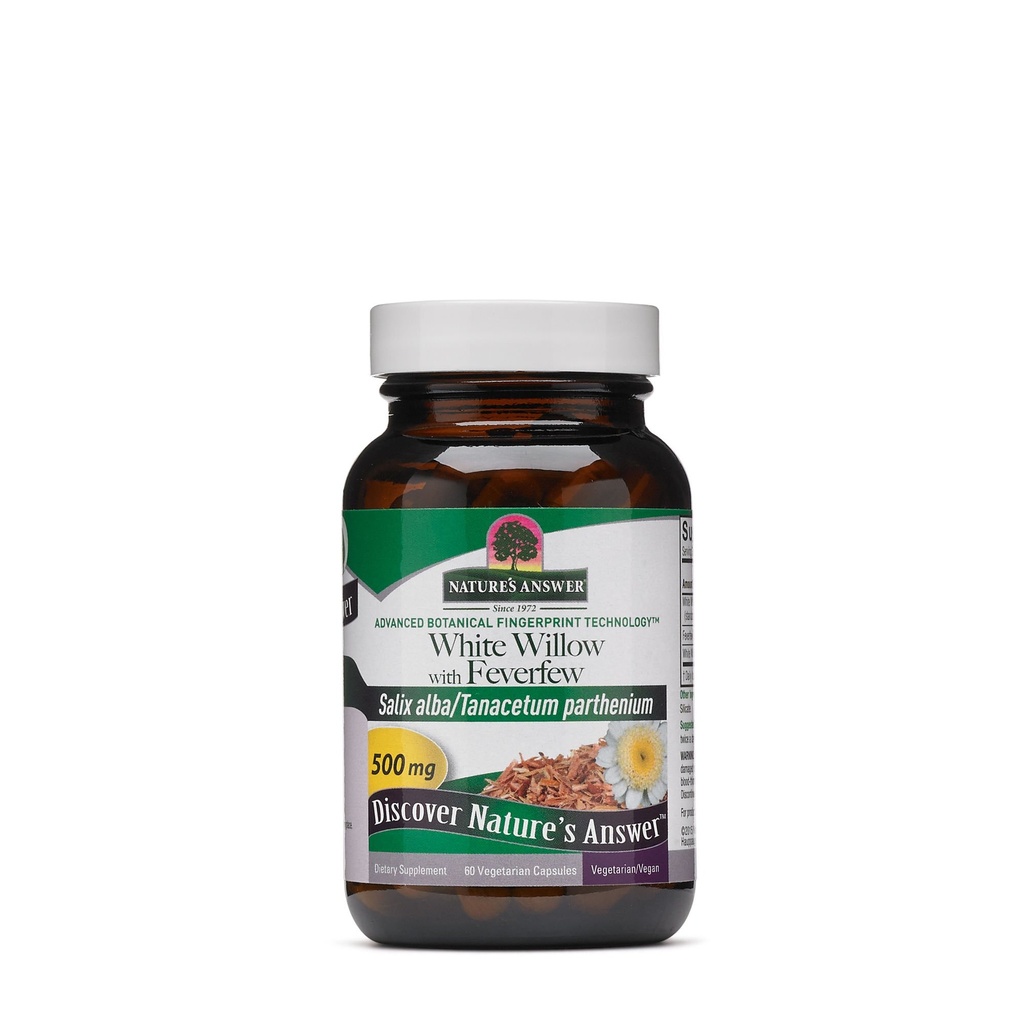Natura's Raspuns salcie alba cu febra de asediu 500mg 60-Capsule 