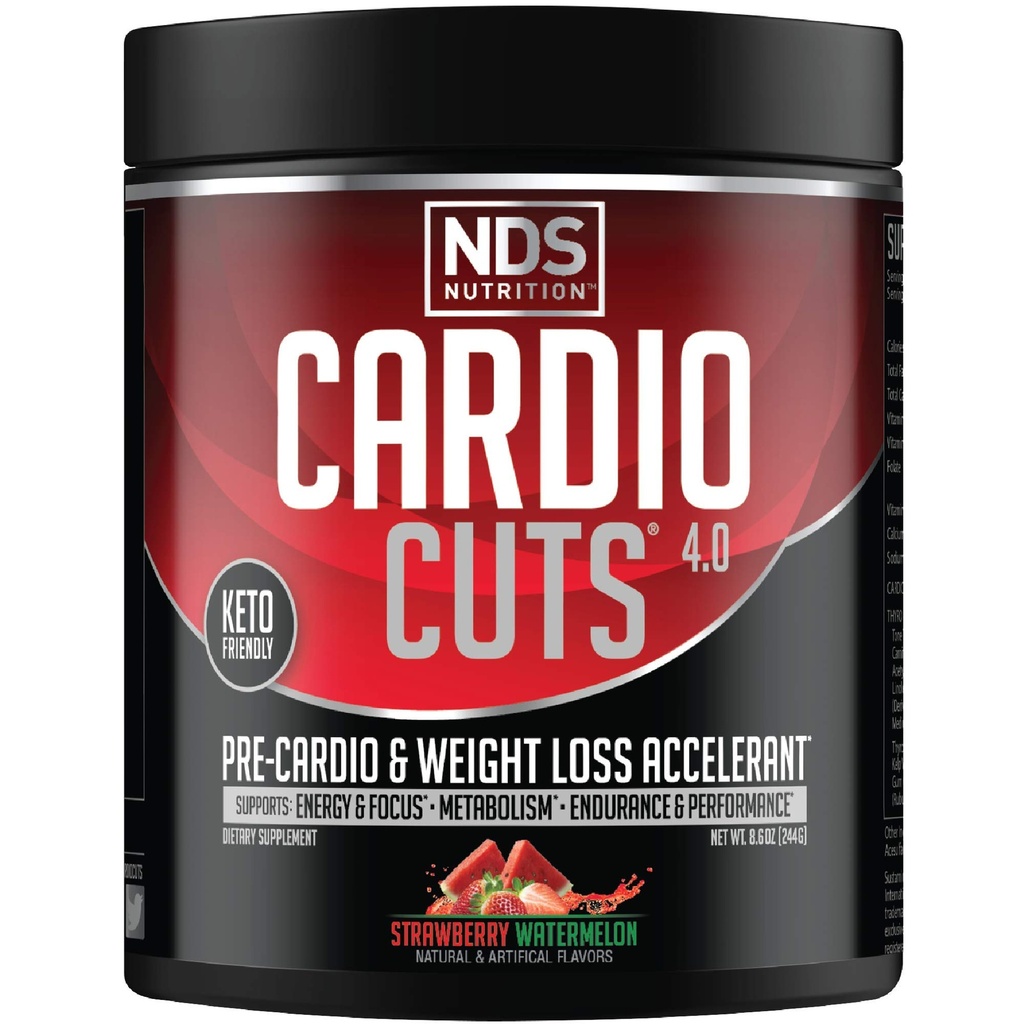 NDS Nutriție 4.0 Suplimentul de antrenament Pre - Pierderea în greutate avansată și Formula Pre Cardio cu L-Carnitina, CLA, MCT-uri, L-Glutamine, și ulei de șofrănaș - Pepene verde de căpșuni (40 serviri)