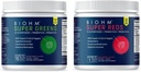 BIOHM Super Reds and Greens Bundle, Superfood Powder cu Probiotice și enzime digestive, ambalate cu antioxidanți și polifenoli, Allergen Free, Non-GMO, Vegan - 30 Servings Fiecare