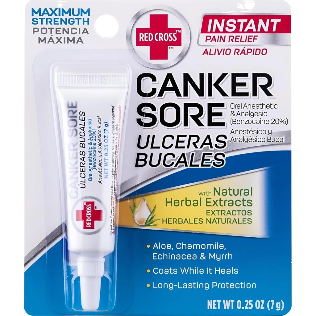 Red Cross Canker Sore Medicaţie - 0.25 Oz (Packing May Vary)