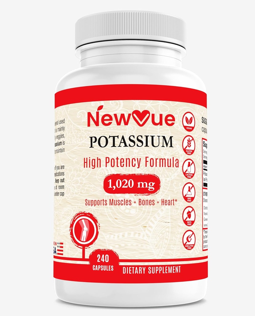NewVue Potasiu Supliment, 1020 mg 120 Serviri, 240 capace