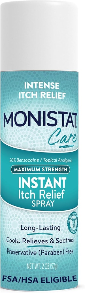 Monistat Instant Itch Relief pentru femei, Feminine Care Spray, for Relief from Intense Vaginal Itch, 2 Oz
