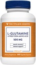 Vitamina Shoppe L-glutamină 500MG, un aminoacid fără formă, susţine recuperarea musculară şi sănătatea imună (300 capsule)