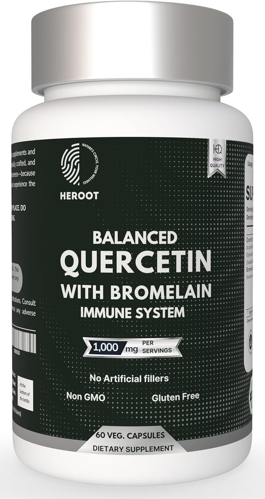 500 mg Querbetin cu capsule de bromelain: de sprijin respirator non-GMO 