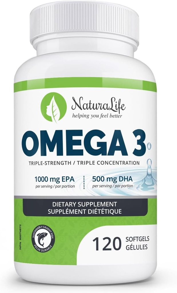 Putere triplă Omega 3 Capsule ulei de pește 