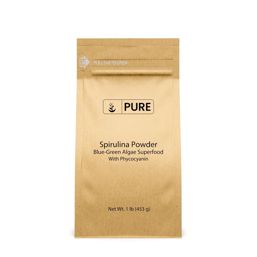 PURE INGREDIENTS Spirulina Powder (1 lb) Green Algae Superfood cu Phycocianin