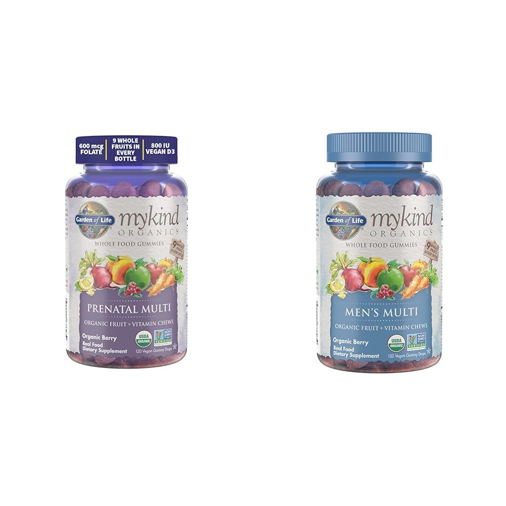 Gradina de viata Organice Gume prenatale Multivitamine cu vitamina D3, B6, B12 & Organics Men's Gummy Vitamine Multi Berry, 120 Conte