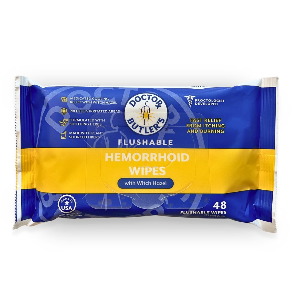Dr Butler's Flushable Hemorrhoid Wipes 