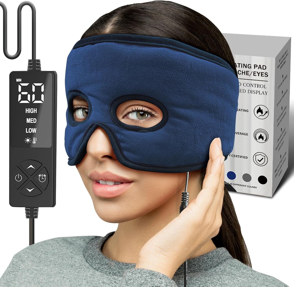 CREATRILL Heated Sinus Relief Mask, Face Heating Pad for Sinus Pressure, Migrene Mask for Heater Relief