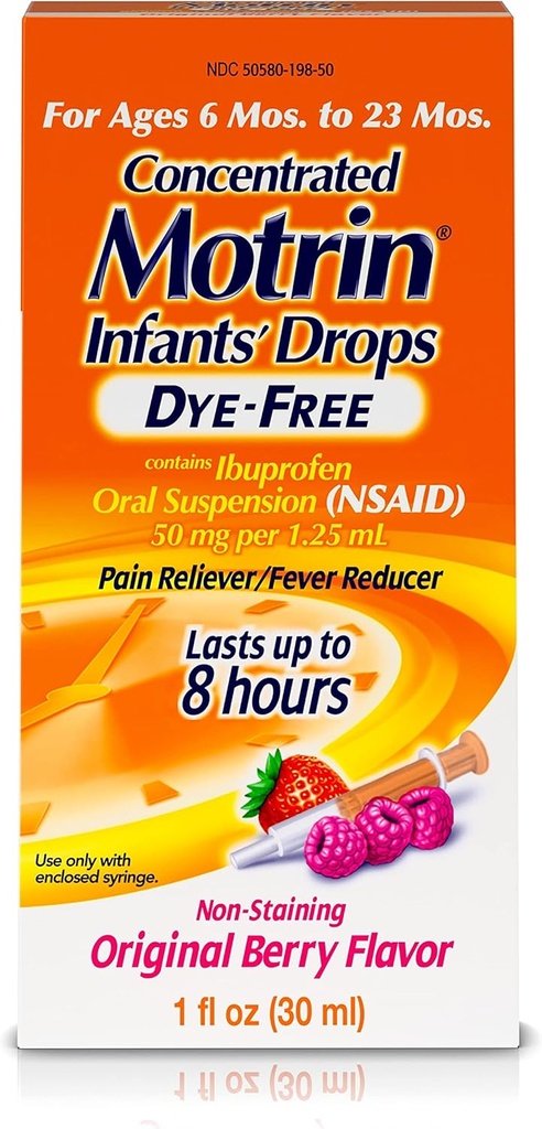 Motrin Infanterie concentrat Medicină lichidă picături cu Ibuprofen, Berry, 1 fl. oz