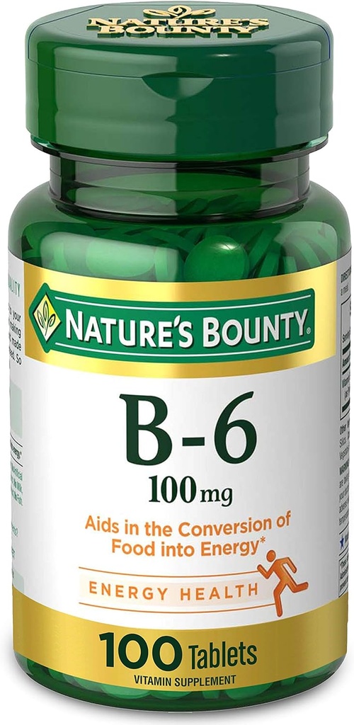 Natura?s Bounty Vitamina B6, 100mg, Tablete, 100 Ct..