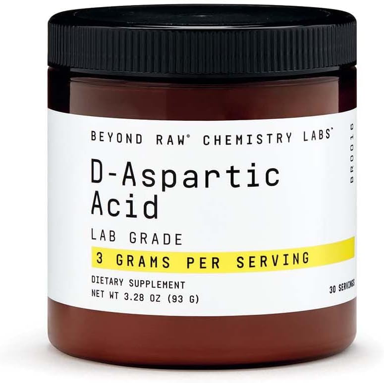 BEYOND RAW Chemistry Labs D-Aspartic Acid Powder, Muşchi Dezvoltare şi recuperare, 30 Servings