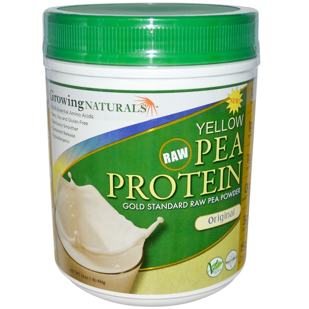 Naturale în creștere - proteine de mazăre galben crud original - 16 oz.