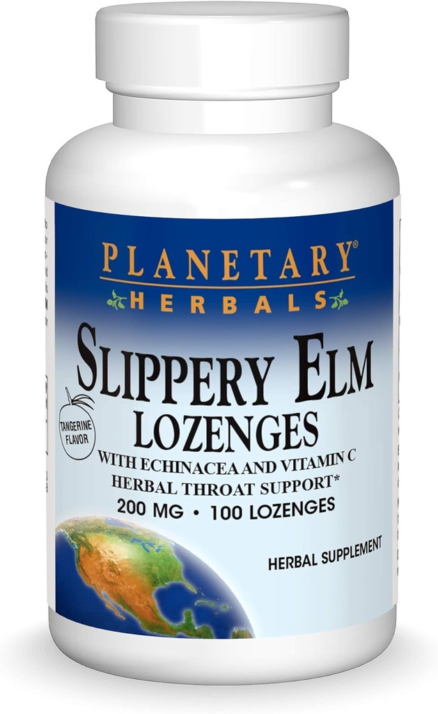 Herburi planetare Slippery Elm Lozenges, 100 Conte