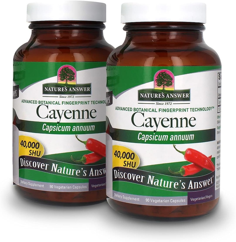 Răspunsul naturii Cayenne Pepper Powder Capsule Supliment, 90-Numar 