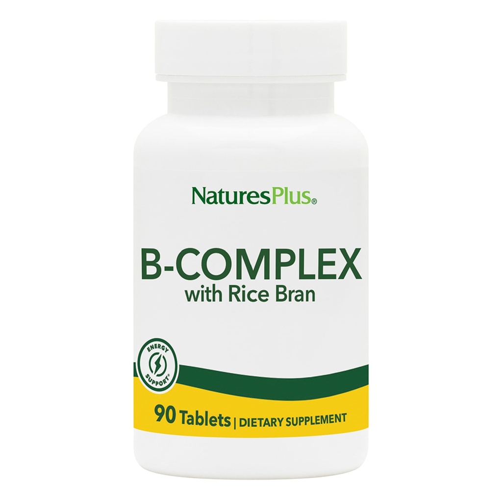 NaturesPlus B-complex cu orez Bran - 90 tablete - vegetarian, gluten gratuit - 90 Serviri
