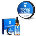 Ulei de creștere barbă cu 2X Biotina de concentrare pentru bărbați și Balsam de barbă Biotin pentru bărbați și ceară de barbă condiționat, hidrați și grosimi de creștere a părului facial