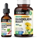 BIO KRAUTTER Hawthorn Tincture 2 Fl. Oz. & Dandelion 100 capsule