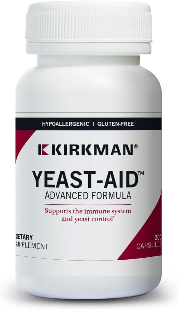 Kirkman - Drojdie Advanced Formula - 200 Capsule - Sprijină Controlul Drojdii - Suport Sistem imunitar - Hipoalergic