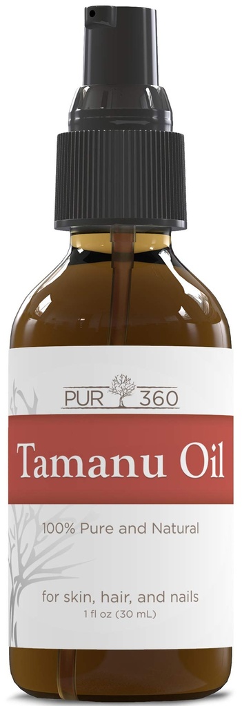 PUR360 Ulei Tamanu - Cel mai bun tratament pentru psoriazis, Eczemă, Acnee Scara, Rosacea - Relief pentru uscat, Scally Skin, Scalp și mai mult - presat rece 