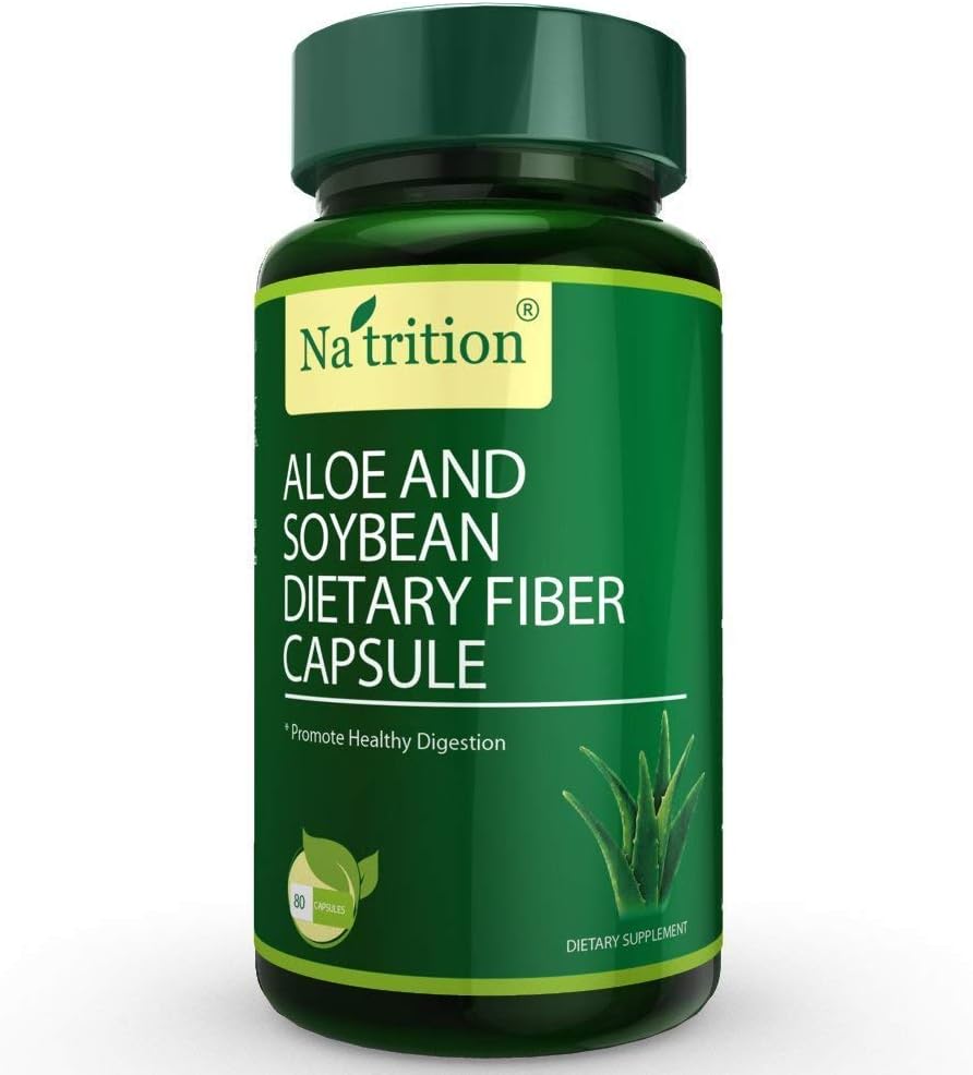 Natrition Aloe Vera Gel Extract capsule cu Soybean Dietary Fiber 