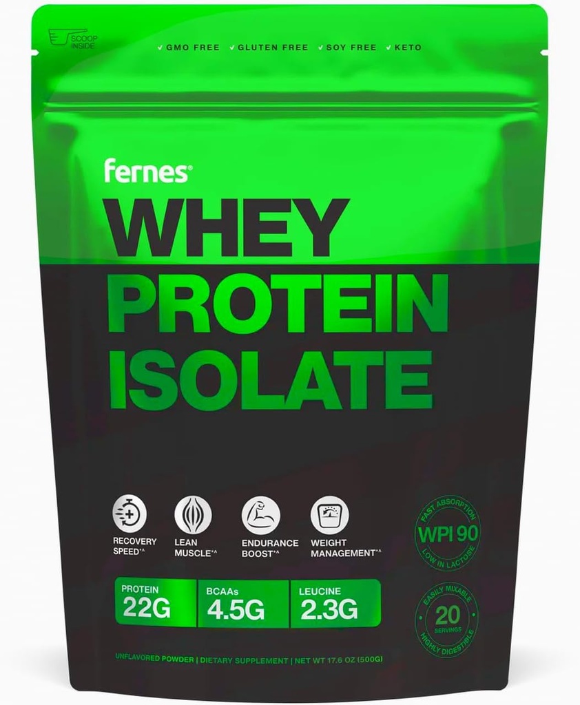 100% Pudră de izolare de proteine de iarbă-Fed pentru femei și bărbați 22g cu 4,5g BCAAs non-GMO Hormone-Free No Artificiale Keto Clean & Pure Lactoză WPI 90 pentru digestivitate superioară - 20 Serviri