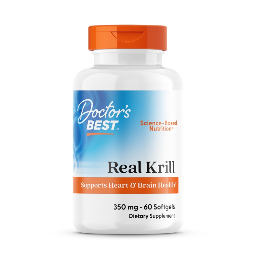 Doctori BEST Real Krill, Antarctica Krill (Superba2), Sustine inima si sanatatea creierului, non-GMO, gluten gratuit 60 Softgels
