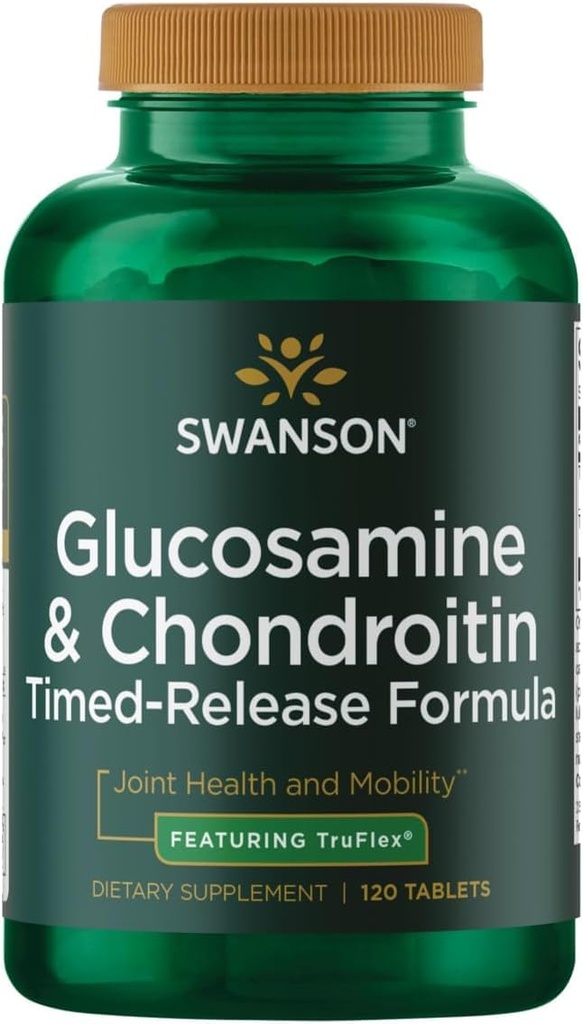 Swanson Timed-Release Glucosamină & Chondroitin Sulfate 750/600 Milligrams 120 Tabs
