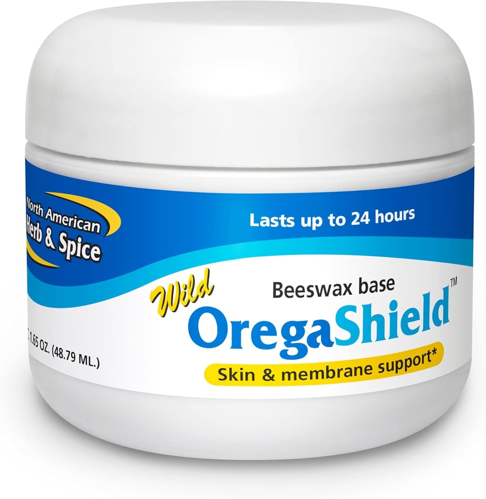 NORD AMERICAN HERB & SPICE OregaShield - 2 oz - Skin & Membrane Support - Wild Spice Oils in a Beeswax Base - dureaza pana la 24 de ore - Non-GMO