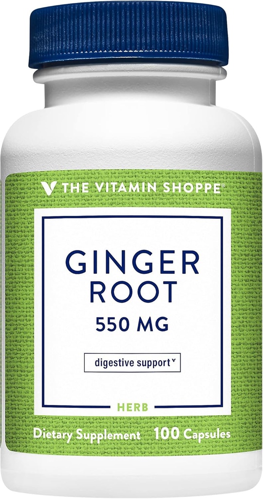 Vitamina Shoppe ghimbir Root 550MG, întregul supliment Herb care susține Digestion & Soothing (100 capsule)