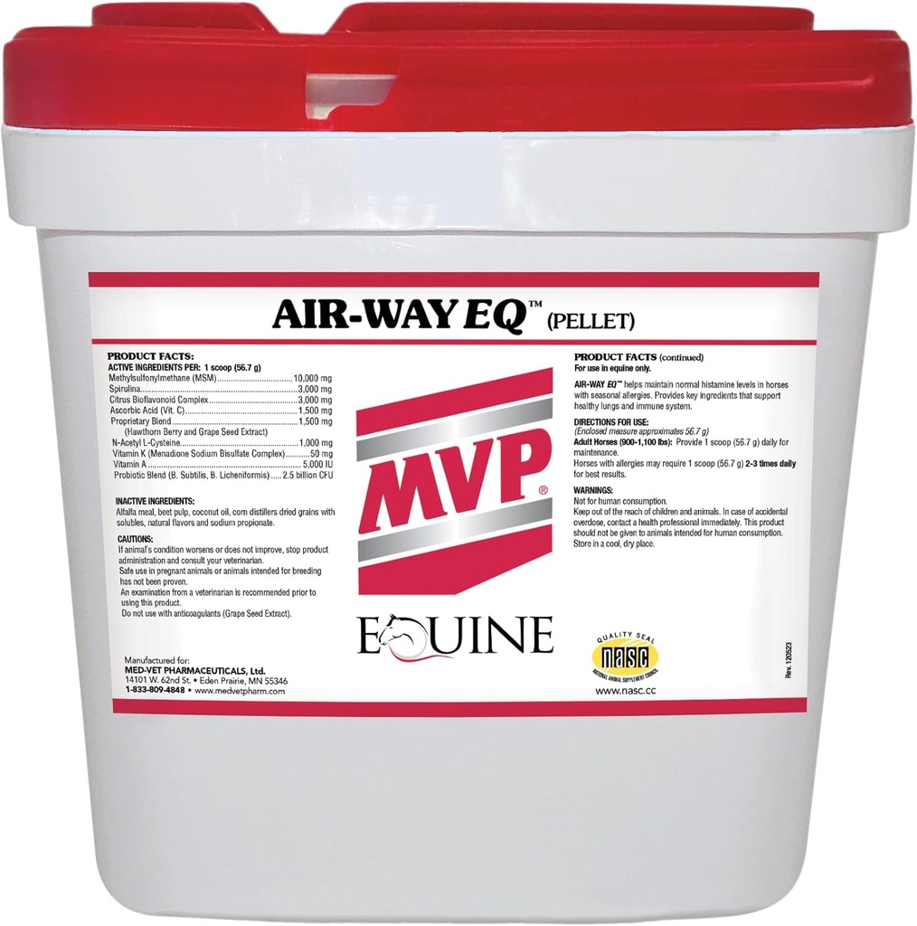 Air-Way EQ (20lb) Sprijină funcţia pulmonară sănătoasă şi sprijinul alergiei sezoniere la cai